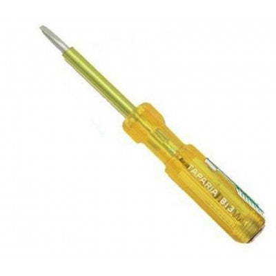 An Taparia 818 Line Tester Yellow Handle Screw Driver with Neon Bulb - 200mm Length