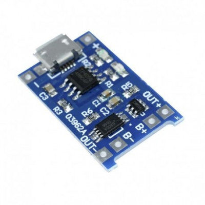 An TP4056 1A Li-Ion Lithium Battery charging Module with Current Protection - Micro USB