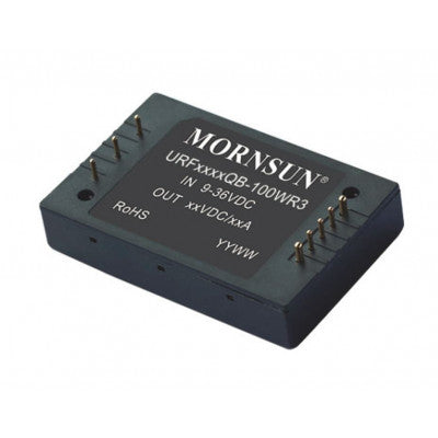 An URF2424QB-100WR3 Mornsun 24V to 24V DC-DC Converter 100W Power Supply Module - Five Sided Metal Shielded Package