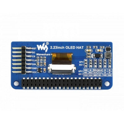An Waveshare 128×32 2.23inch OLED Display HAT for Raspberry Pi
