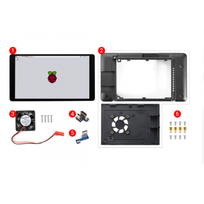 An Waveshare 5.5inch 1080x1920 HDMI AMOLED Capacitive Touch Screen with Case