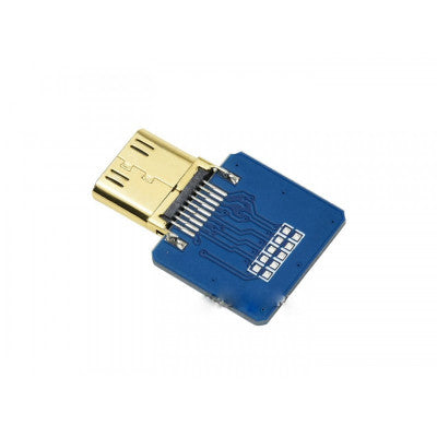 An Waveshare DIY HDMI Cable: Straight Mini HDMI Plug Adapter