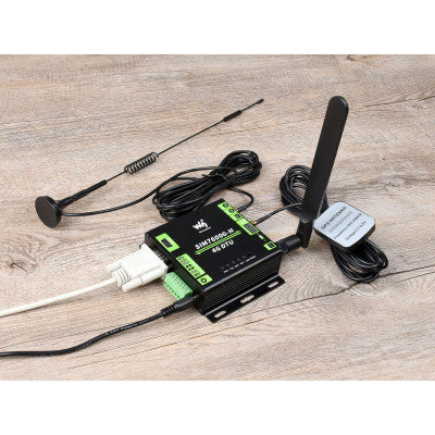 An Waveshare Industrial Grade SIM7600G-H 4G DTU, USB UART/RS232/RS485 Multi Interfaces Communication, LTE Global Band Support