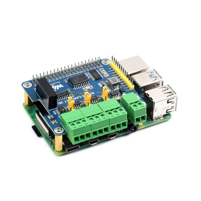 An Waveshare Isolated RS485 CAN HAT (B) For Raspberry Pi, 2-Ch RS485 and 1-Ch CAN, Multi Protections