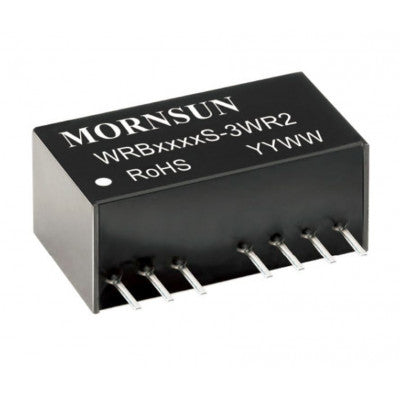An WRB1212S-3WR2 Mornsun 12V to 12V DC-DC Converter 3W Power Supply Module - Ultra Compact SIP Package