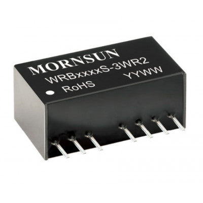 An WRB2415S-3WR2 Mornsun 24V to 15V DC-DC Converter 3W Power Supply Module - Ultra Compact SIP Package