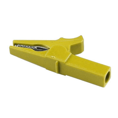 An Yellow 55mm Copper Insulated Crocodile Clip Opening 10mm for Banana Plug 4mm