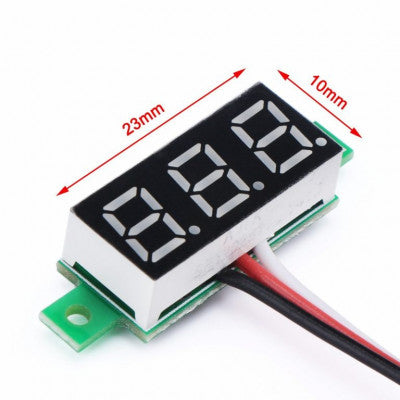 An 0.72 cm (0.28 Inch) 0-100V Three Wire DC Voltmeter Blue
