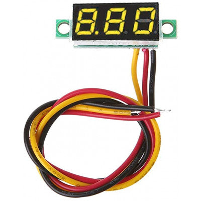 An 0.72 cm (0.28 inch) 0-100V Three Wire DC Voltmeter Yellow