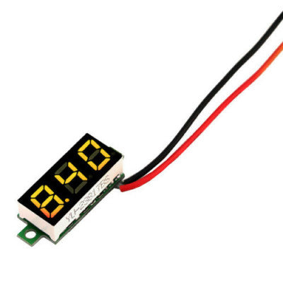 An 0.72 cm (0.28 inch) 3.5-30V Two Wire DC Voltmeter Yellow