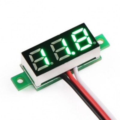 An 0.72 cm (0.28 inch) 0-100V Three Wire DC Voltmeter Green