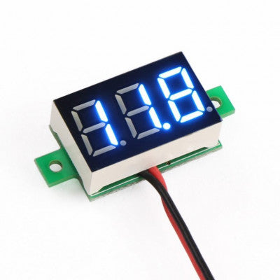An 0.72 cm (0.28 inch) 3.5-30V Two Wire DC Voltmeter Blue