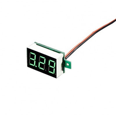 An 0.72 cm (0.28 inch) 3.5-30V Two Wire DC Voltmeter Green