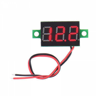 An 0.72 cm (0.28 inch) 3.5-30V Two Wire DC Voltmeter Red