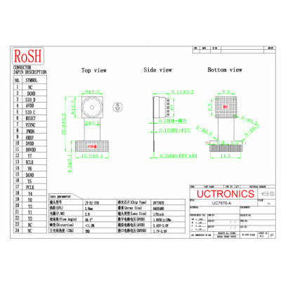 An 0.3MP OV7670 Camera Module with High Quality SCCB Connector