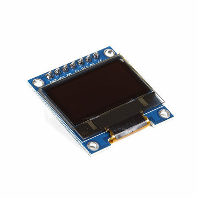 An 2.44 cm (0.96 inch) 128x64 OLED Display Module - SPI/I2C - 7 Pin