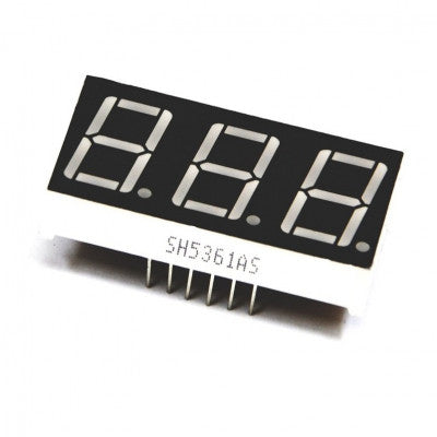 An 0.56 inch Red 3 Digit 7 Segment LED Display CC 12pin - Pack of 2