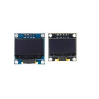 An 2.44 cm (0.96 Inch) I2C/IIC 128x64 OLED Display Module 4 Pin - Yellow-Blue Color