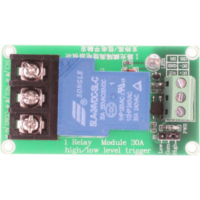An 1 channel 24V 30A Relay Control Board Module with Optocoupler