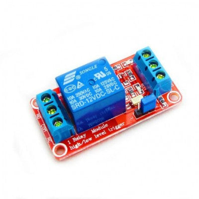 An 1 Channel Relay Module 12V High and Low Level Trigger Relay Module