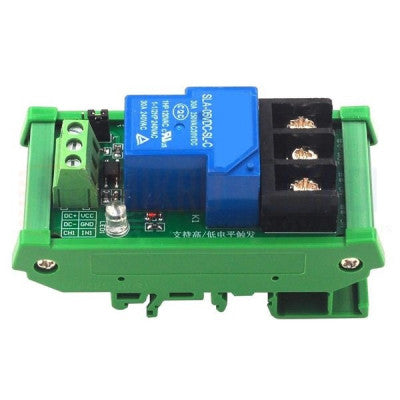 An 1 Channel 30A 5V Relay Module Supports High and Low Trigger With Guide Rail