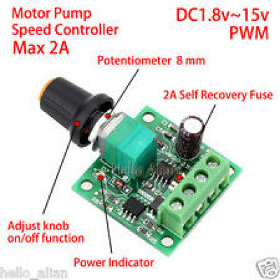 An 1.8V-12V 2A DC Motor PWM Speed Regulator