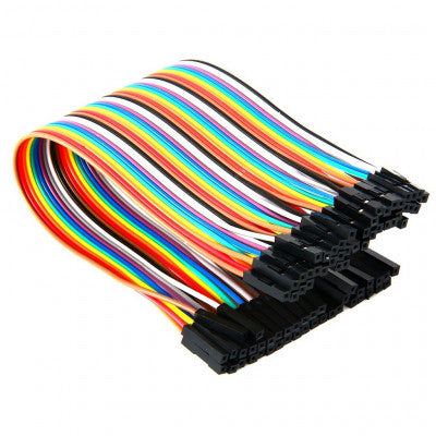 An 10CM Female to Female Breadboard Jumper DuPont 2.54MM 1P-1P Cable 40 Pieces Pack