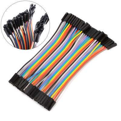 An 10CM Female to Female Breadboard Jumper DuPont 2.54MM 1P-1P Cable 40 Pieces Pack