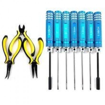 An 10IN1 RC Tools Kits Box Set Screwdriver Pliers Hex Repair
