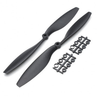 An 10x4.5 inch - 1045/1045R CW CCW Propeller Pair for Quadcopter (Black)
