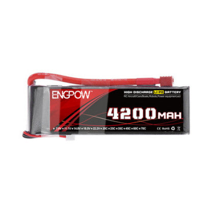 An 11.1V - 4200mAH - (Lithium Polymer) Lipo Rechargeable Battery