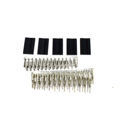 An 1x10 Pin Male-Female Crimp Connector - 5 Pieces pack