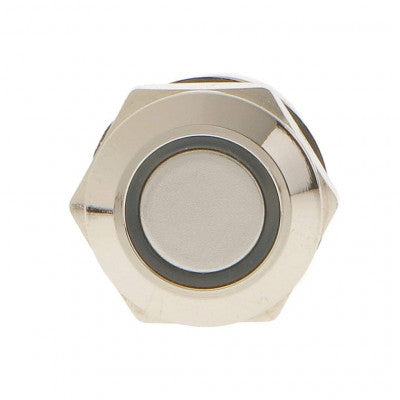 An 12mm 12V Ring Light Self-Lock Non-Momentary Metal Switch-Green Light