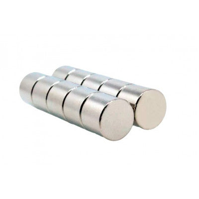 An 12mm x 10mm (12x10 mm) Neodymium Cylindrical Strong Magnet