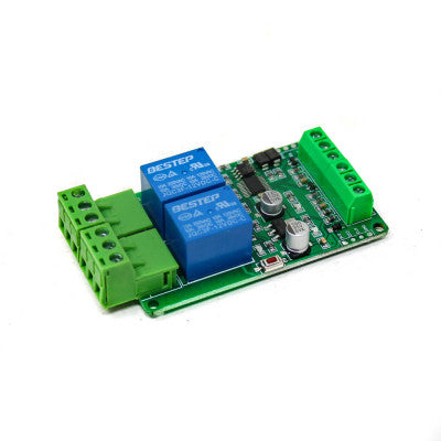 An 12V Modbus RTU 2 Channels Relay Module Input Optocoupler Isolation RS485 MCU