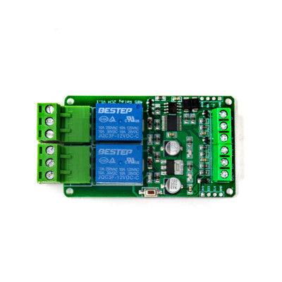 An 12V Modbus RTU 2 Channels Relay Module Input Optocoupler Isolation RS485 MCU