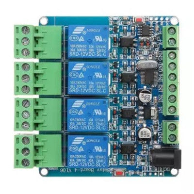 An 12V Modbus RTU 4 Channels Relay Module Optocoupler RS485 MCU for Arduino
