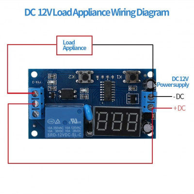 An 12V Time Control Switch Intermittent Infinite Cycle Countdown Switch Controller Timing Relay Module