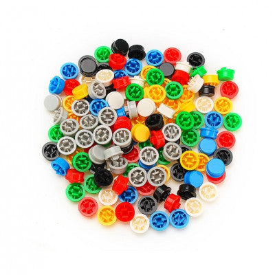 An 12x12x7.3 mm Round Cap for Square tactile Switch - Green 10 Pieces pack