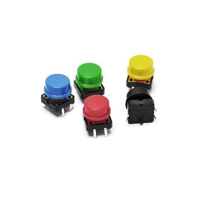 An 12x12x7.3 mm Round Cap for Square tactile Switch - Green 10 Pieces pack
