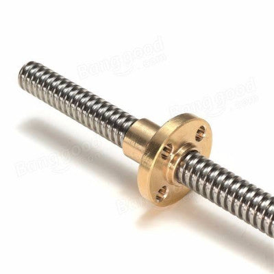 An 150mm Trapezoidal 4 Start Lead Screw 8mm Thread 2mm Pitch Lead Screw with Copper Nut