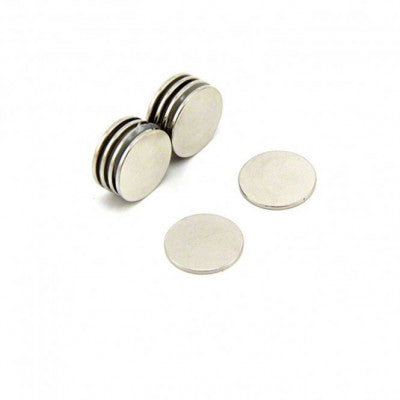 An 15mm x 1.5mm (15x1.5 mm) Neodymium Disc Strong Magnet
