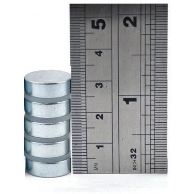 An 15mm x 6mm (15x6 mm) Neodymium Disc Strong Magnet