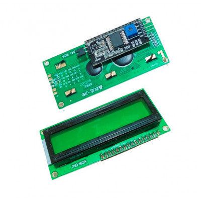 An 1602 (16x2) LCD Display with I2C/IIC interface - Green Backlight