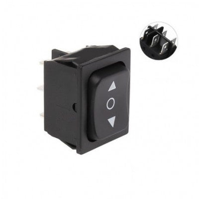 An 16A 250V AC DPDT ON-OFF-ON Rocker Switch