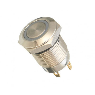 An 16mm 24V Ring (Green Light) Self-Lock Non-Momentary Metal Push-button Switch