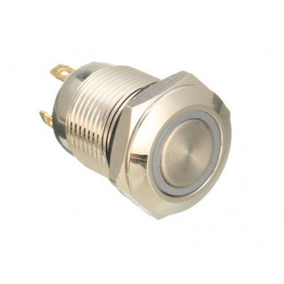 An 16mm 24V Ring (Blue Light) Self-Lock Non-Momentary Metal Push-button Switch