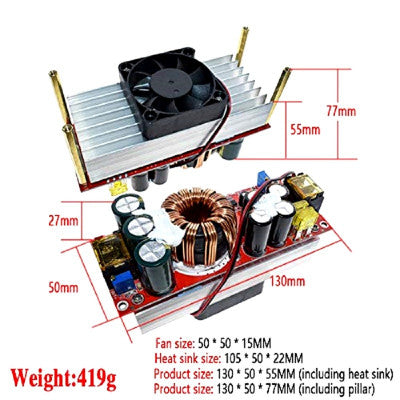 An 1800W 40A DC to DC Adjustable Constant Voltage and Current Power Supply Module