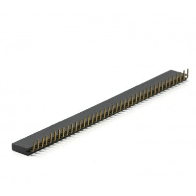 An 1x40 2.54mm Pitch Female Berg Strip Header (Right Angle)