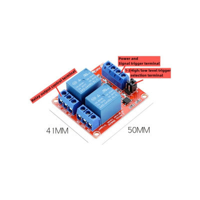 An 2 Channel 24V High and Low Level Trigger Relay Module